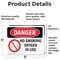Signmission No Smoking Oxygen In Use Danger Sign, Vinyl Decal, 5in W x 3.5in L, 2PK OS-2PACK-DS-D-35-L-1487 - alternate 2